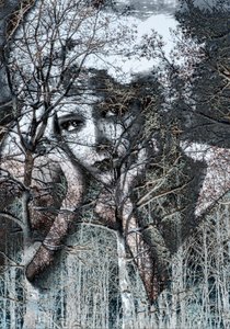 Zimní portrét v negativu, 2021(digitální kombinovaná technika) od Olivia Gozzano