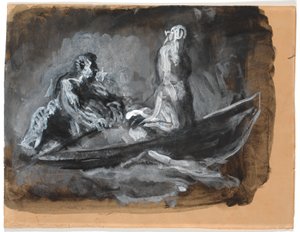 Charonova loď. Psyche je vedena přes Styx