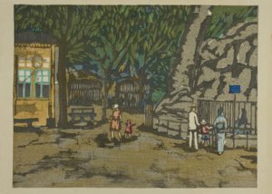 Zoo Ueno (Ueno dobutsuen) ze série „Vzpomínky na Tokio (Tokyo kaiko zue)“ od Onchi Kôshirô