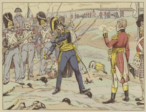 Poprvé poražen, na místě známém geografii jako Waterloo, ale pro historii jako zrada. Toho dne dal Cambronne své poslední slovo. od Onfray de Breville Job