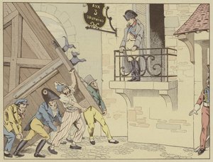 Město Grenoble otevírá své brány Napoleonovi při jeho návratu z vyhnanství na Elbě, 7. března 1815. od Onfray de Breville Job