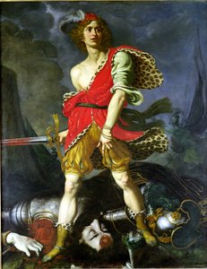 David a Goliáš (olej na plátně)