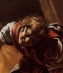 Detail Davida z Davida a Goliáše od Orazio Borgianni