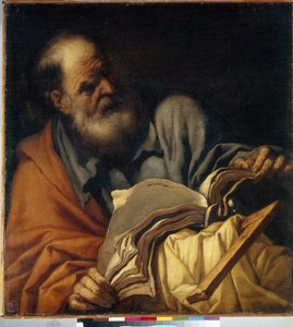 Svatý Tomáš, apoštol. (Apoštol svatý Tomáš). Obraz Orazio Borgianni (1578-1616), olej na plátně, italské umění (Řím)