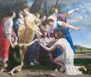 Nalezení Mojžíše, počátek 30. let 17. století (olej na plátně) od Orazio Gentileschi