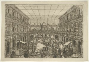 Naumachia na nádvoří Palazzo Pitti od Orazio Scarabelli