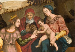 Svatba svaté Kateřiny, detail od Orazio da Spinazzola Iacobetta