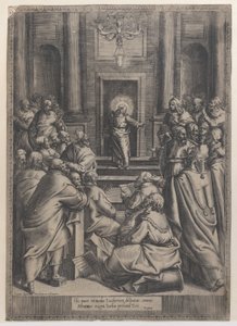 Kristus se hádat v chrámu, 1568-77., 1568-77. od Orazio de Sanctis
