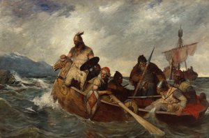 Norové přistávající na Islandu v roce 872 (olej na plátně)