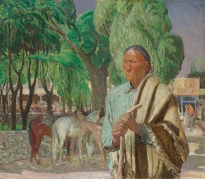 A Corner in the Taos Plaza, c.1925 (olej na plátně)