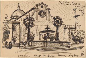 Piazza S. Spirito, Florencie od Oscar F. Bluemner