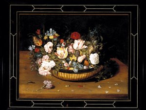Košík květin, c.1615 (olej na desce) od Osias the Elder Beert