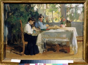 "Dance la Veranda" Peinture de Osip Emanuilovich Braz (1872-1936) Státní muzeum umění A. Radishcheva, Saratov