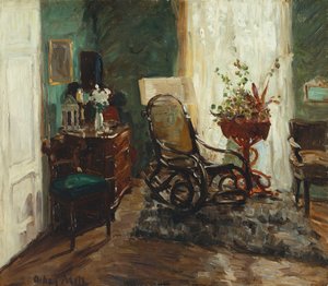 interiér s houpacím křeslem; Interiér s houpacím křeslem od Oskar Moll