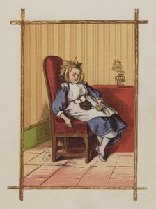 Dívka sedící na židli (barva litho) od Oskar Pletsch