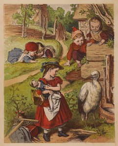 Pan Čáp (barevná litografie) od Oskar Pletsch