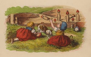 Devět kolíků (barevná litografie) od Oskar Pletsch