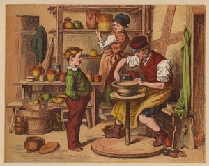 Potter (barevná litografie) od Oskar Pletsch