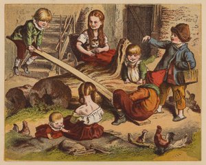 See-Saw (barevná litografie) od Oskar Pletsch