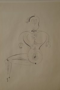 Postava ze strany: Postava H2 sedící, 1921. od Oskar Schlemmer
