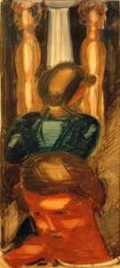 Skupina před dórským sloupem od Oskar Schlemmer