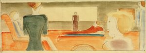 Interiér se šesti postavami I. od Oskar Schlemmer