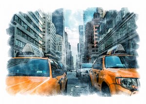 Taxíky v New Yorku od Osvaldo Russo
