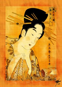 Ukiyo-e: Čtoucí žena od Osvaldo Russo