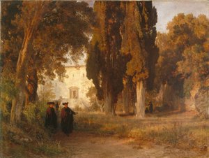 Klášterní zahrada, po roce 1857 od Oswald Achenbach