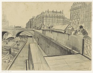 Pohled na Quai des Grands-Augustins v Paříži od Oswald Heidbrinck