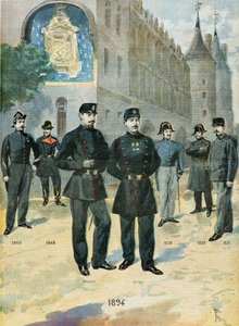 Různé kostýmy francouzské policie od Oswaldo Tofani