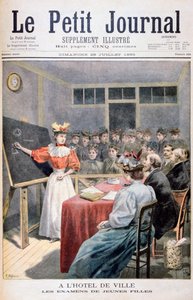 Mladé dívky skládající zkoušky na radnici ve Francii, 1895 od Oswaldo Tofani