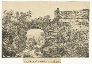 Citadelpoort te Luik Brána Citadely v Lutychu (název na objektu) od Otto Baron Howen