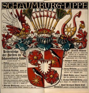 Schaumburg-Lippe. Řada princů ze Schaumburg-Lippe