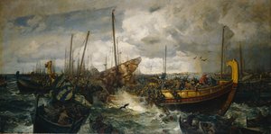 Bitva u Svolderu, kolem roku 1883-4 (olej na plátně)