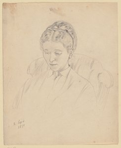 Luise Scholderer, sedící v křesle od Otto Scholderer