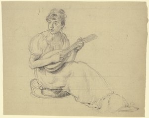 Žena hrající na mandolínu