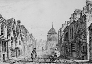 Cheesehill Street Winchester, cca 1830 (rytina)