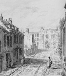West Gate Winchester při pohledu na západ, kolem roku 1830