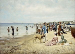 Den na pláži, 1885 od Owen Dalziel