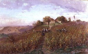Vinobraní na svazích Arve od P.E. Rischgitz