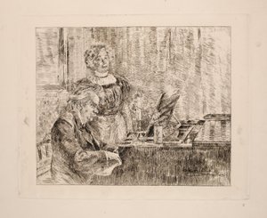 Edvard a Nina Griegovi u klavíru od Peder Severin Krøyer