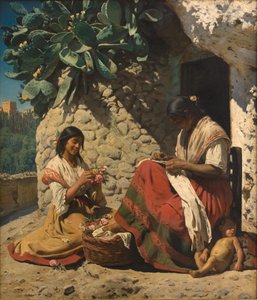 Dvě cikánky před jejich chatou. Španělsko od Peder Severin Krøyer