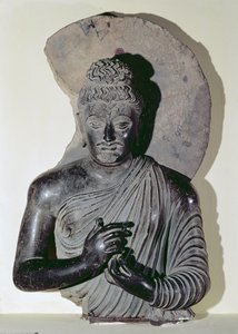 Busta kázajícího Buddhy, řecko-buddhistický styl, 1.-4