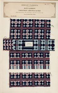 Vzorek bavlněného šátku z Nurrapore v Sind, ze sbírky The Collection of the Textile Manufacturers of India od Johna Forbese Watsona, vydané v roce 1866. od Pakistani School