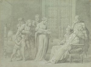 Francouzský král Karel VIII. s umírajícím Gianem Galeazzem Sforzou v Pavii, 1775-1860. od Palagi Filippo Pelagio
