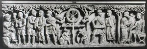 Křesťanský sarkofág, zobrazující scény ze života Krista (mramor) od Paleo Christian