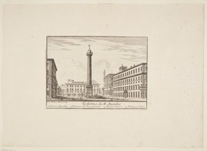Sloup M. Aurelia. 1. Palazzo Niccolini. 2. Palác místodržícího. 3. Monte Citorio. 4. Palazzo Chigi od Paolo Anesi