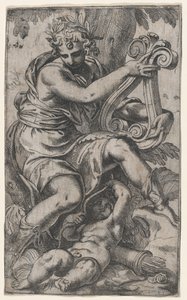 Cupid a Apollo s lyrou, ca. 1568, ca. 1568.