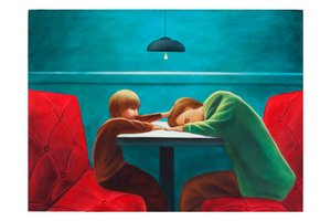 Mythologica n°7: Hermes, 2025 (olej na dřevěné desce) od Paolo Perfranceschi